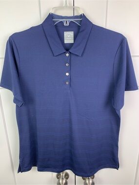 Callaway Opti-dry Women's Golf Polo Shirt Large Navy Short Sleeve Sport Snap